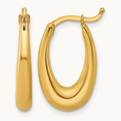 Polished Tapered Oval Hoop Earrings — Leslie's — photo set