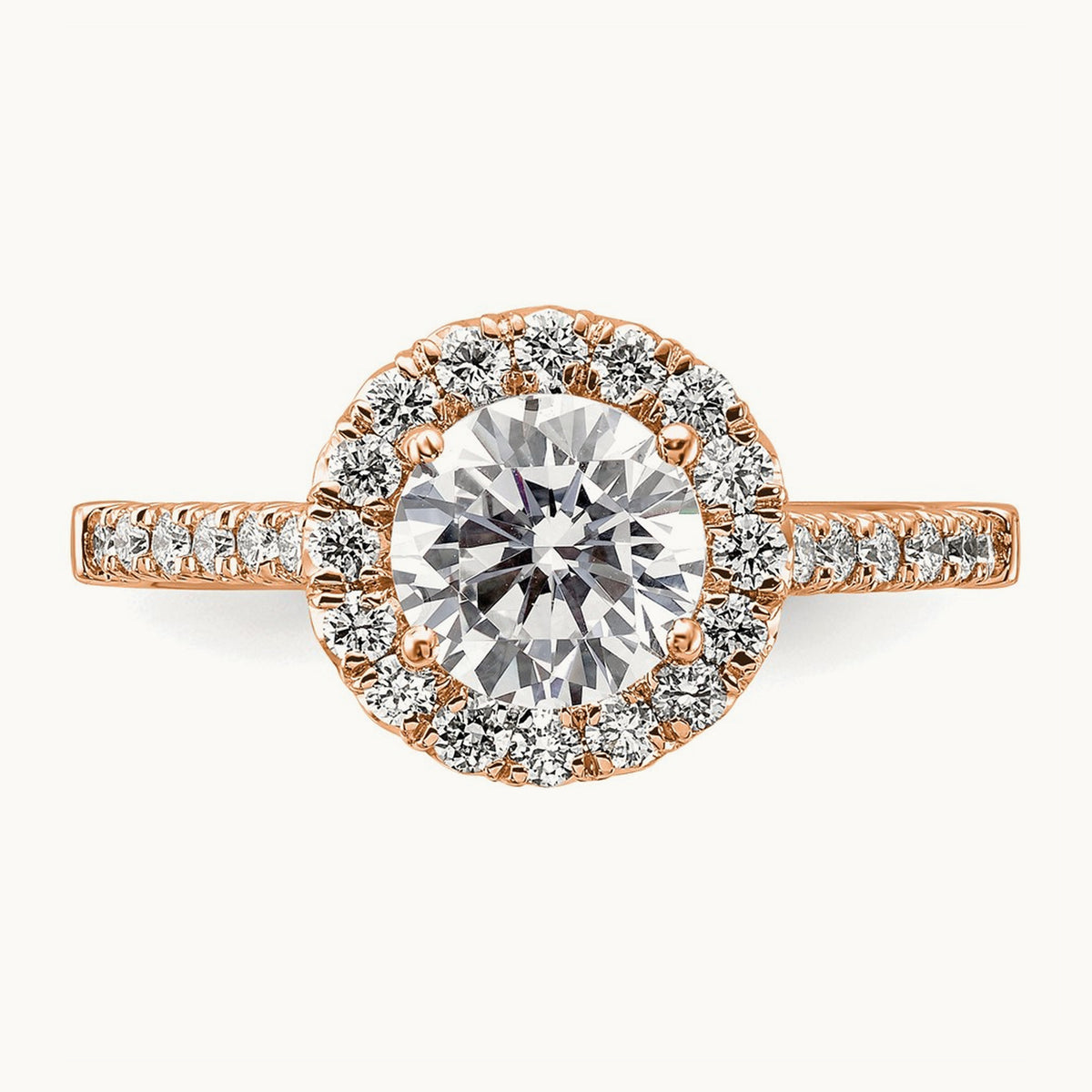 Semi-Mount Engagement Ring, 0.25-0.50 ct tw Lab-Grown Diamond — 1/2 ct (holds 1 1/2 ct center) · VS/SI (Great), 14K Rose Gold, 7