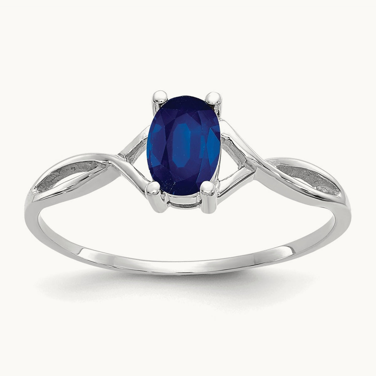 Sapphire Birthstone Ring, 14K White Gold