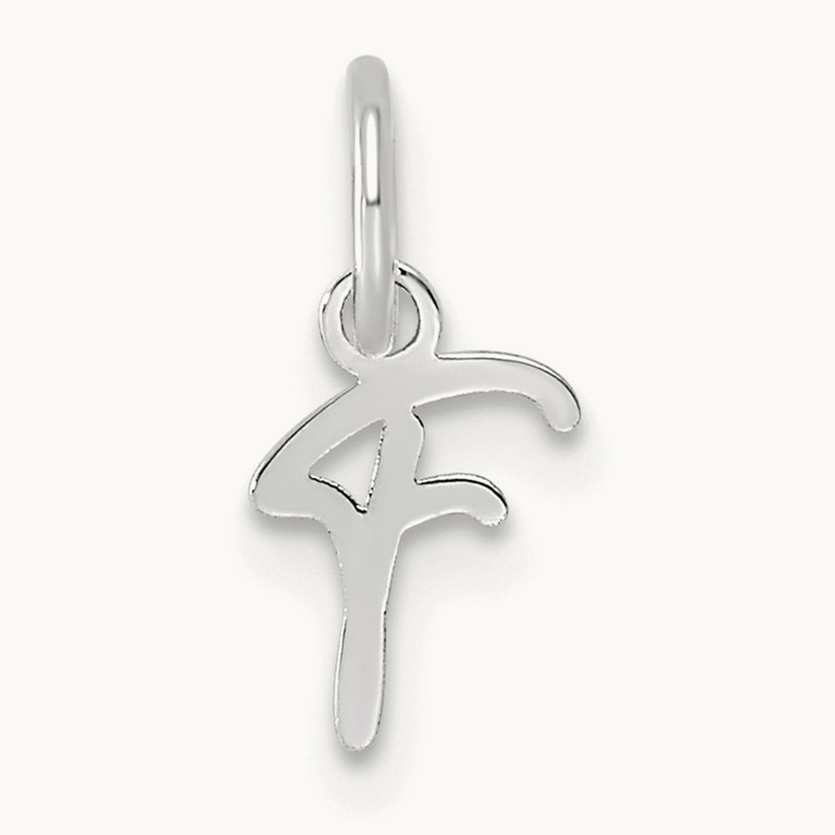 Uppercase Initial Charm — 14K White Gold, F