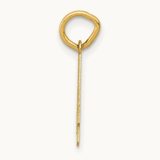 Small Satin Number 4 Charm — 14K Yellow Gold