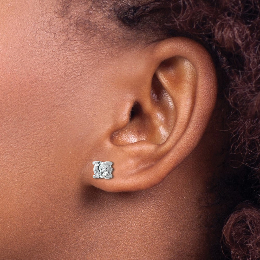 Round Heavyweight Stud Earrings, 0.10-7.00 ct tw Lab-Grown Diamond — 1 ct, 14K White Gold