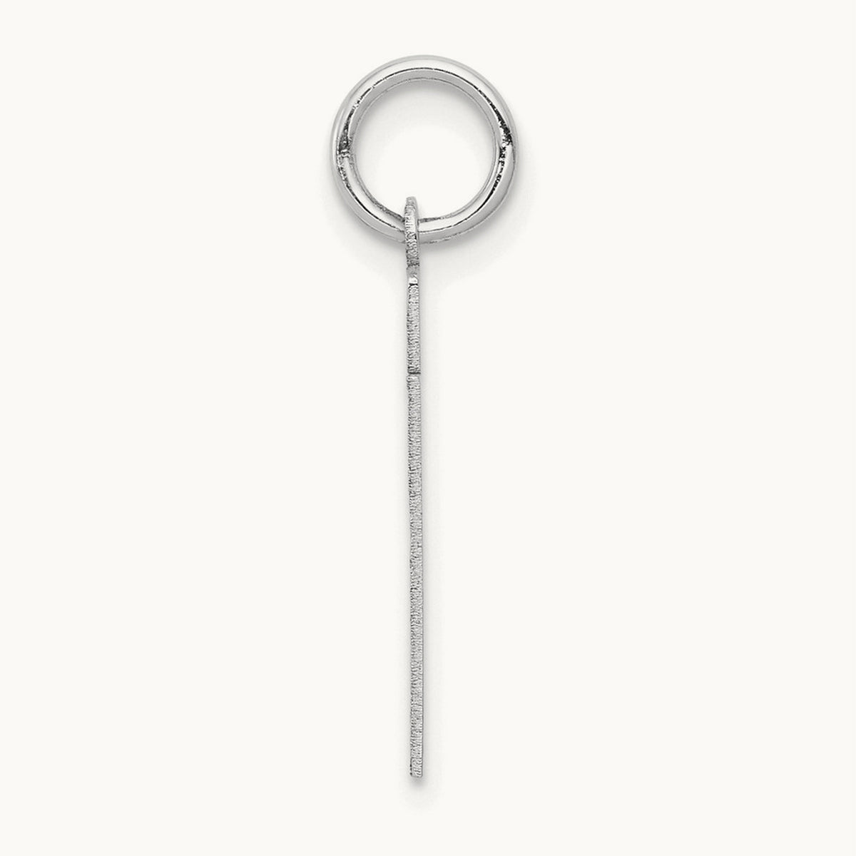 Small Satin Number 21 Charm — 14K White Gold