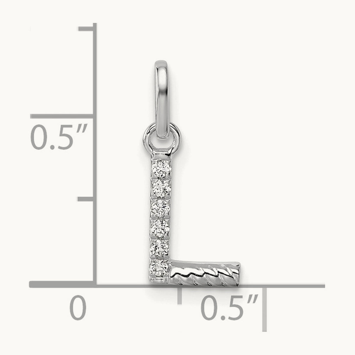 Twisted Diamond Charm — 14K White Gold, L