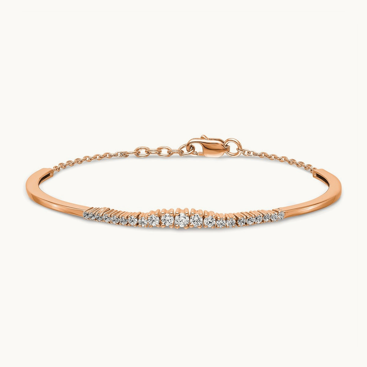 Graduated Bangle, 0.75 ct tw Lab-Grown Diamond — 14K Rose Gold