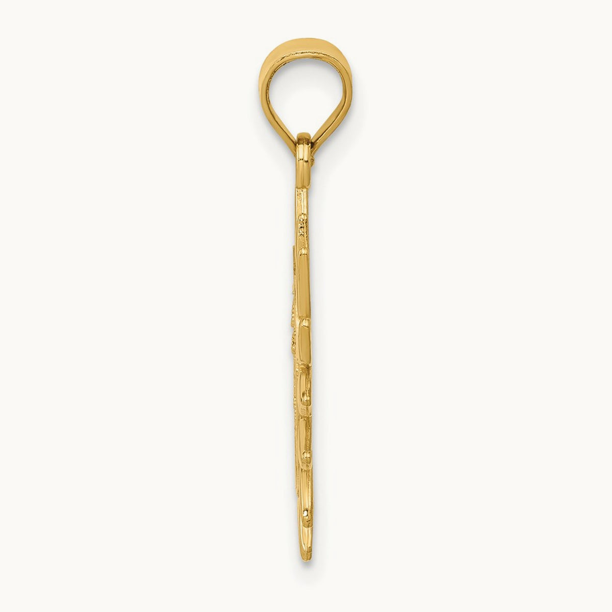Polished Filigree Sun Pendant, 14K
