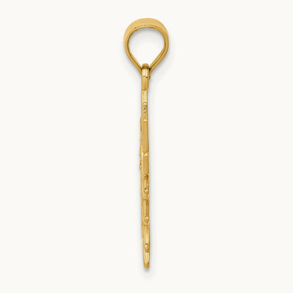 Polished Filigree Sun Pendant, 14K