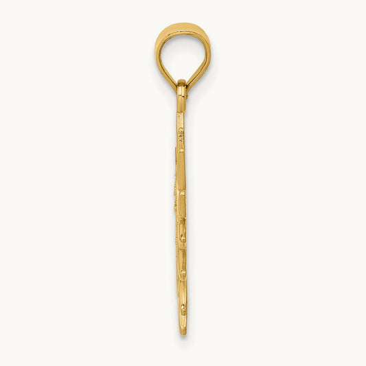 Polished Filigree Sun Pendant, 14K