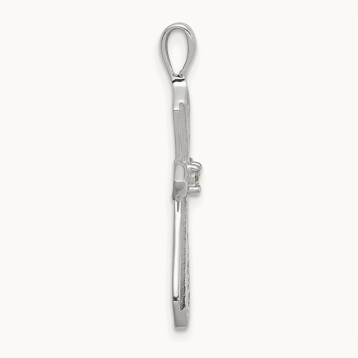 AA Diamond Passion Cross Pendant, 14K White Gold