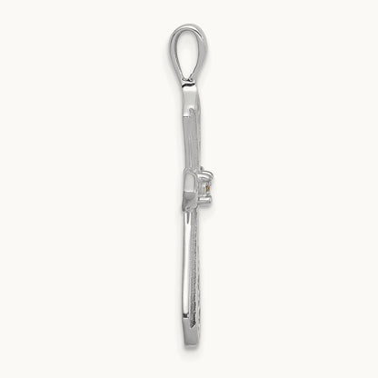 AA Diamond Passion Cross Pendant, 14K White Gold
