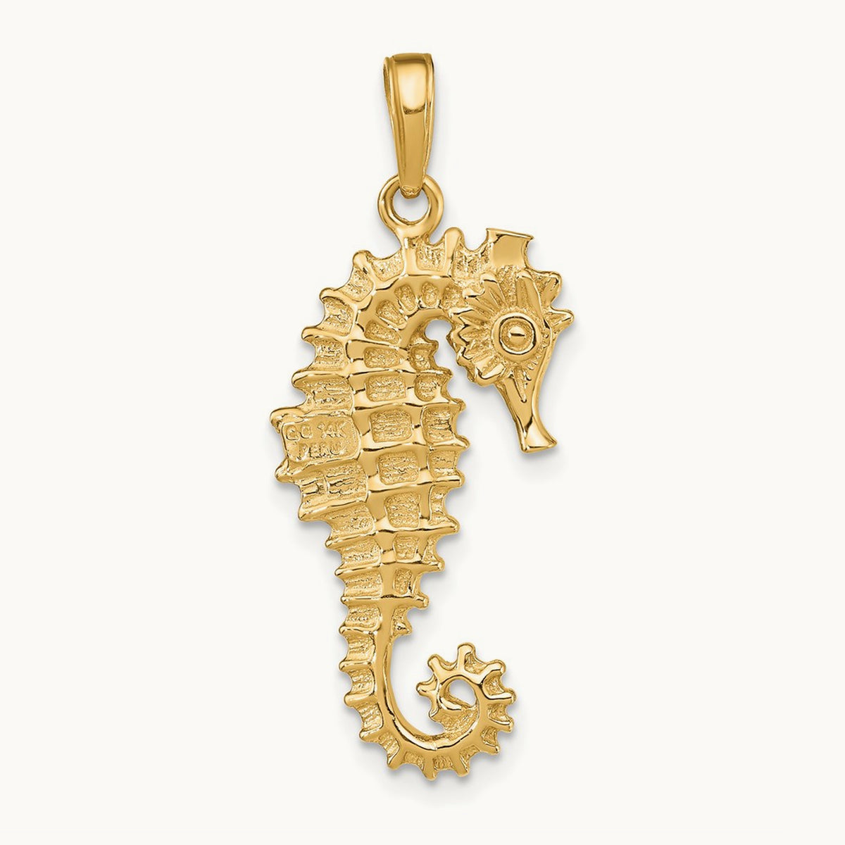 3-D Seahorse Pendant, 14K