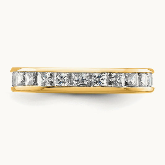 Princess Eternity Band, 2.00-3.00 ct tw Lab-Grown Diamond — 2 ct, 14K Yellow Gold