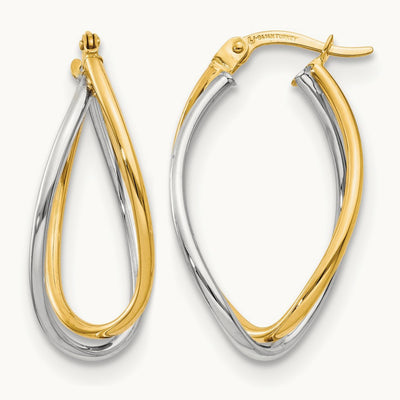Polished Fancy Earrings — Leslie's — 10K Two-Tone Gold