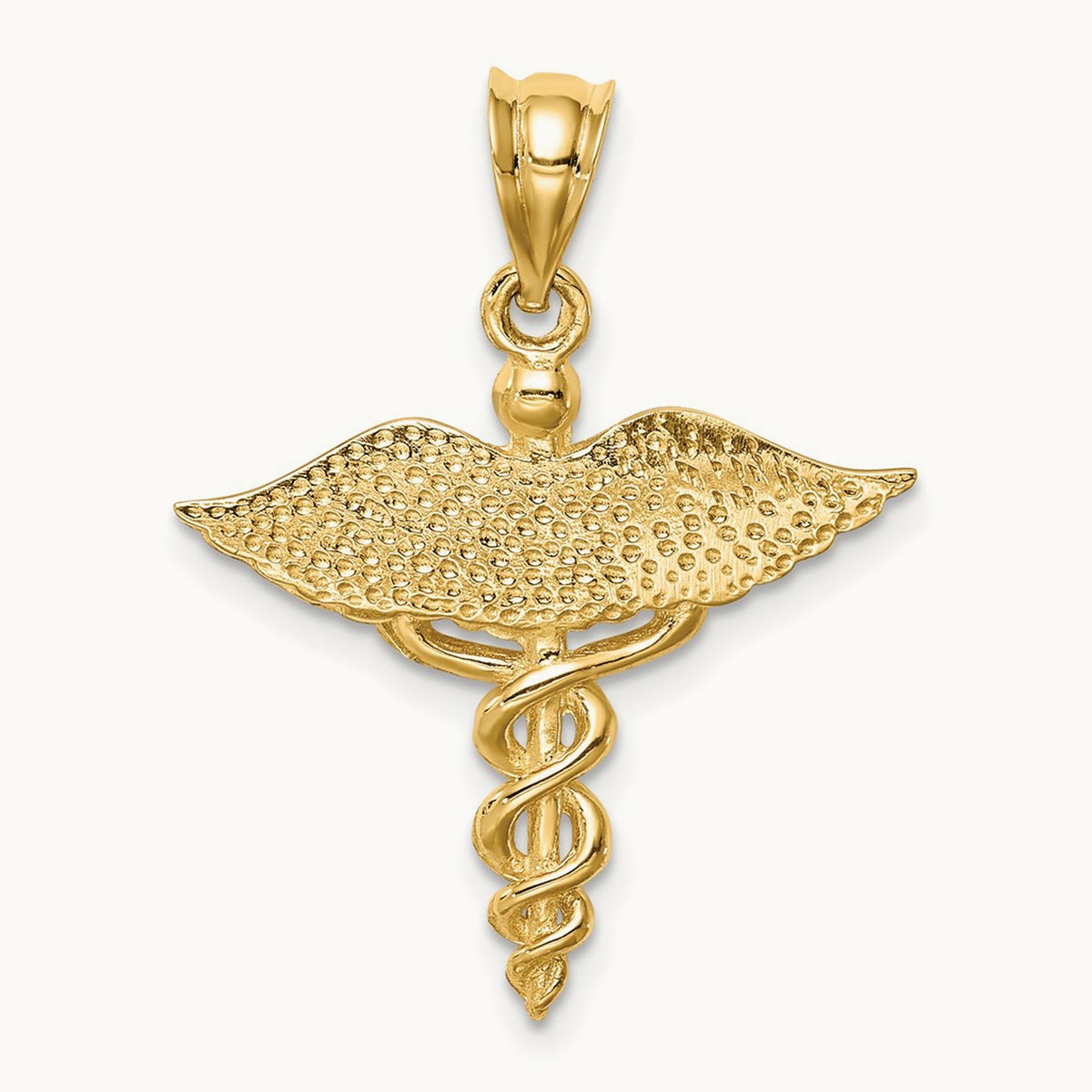 Polished 3-D Medical Pendant — 14K Yellow Gold