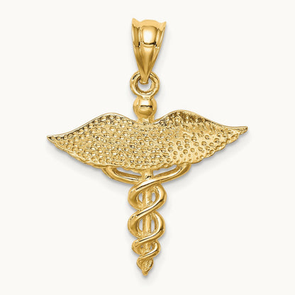 Polished 3-D Medical Pendant — 14K Yellow Gold