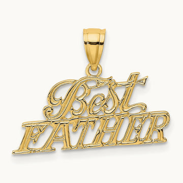 BEST FATHER Charm, 14K