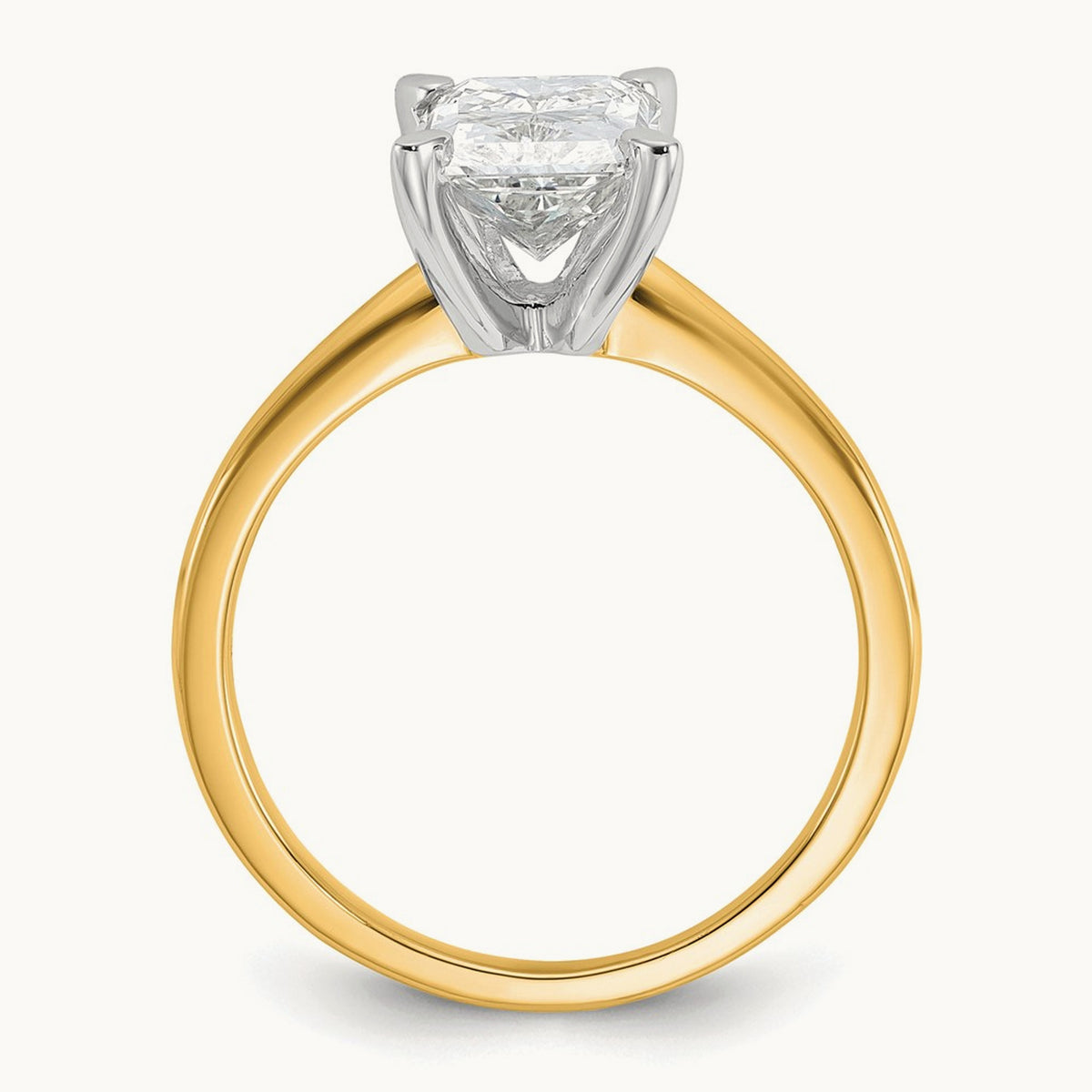 Radiant Solitaire Engagement Ring, 0.50-5.00 ct tw Lab-Grown Diamond — 2 1/4 ct, 14K Two-Tone