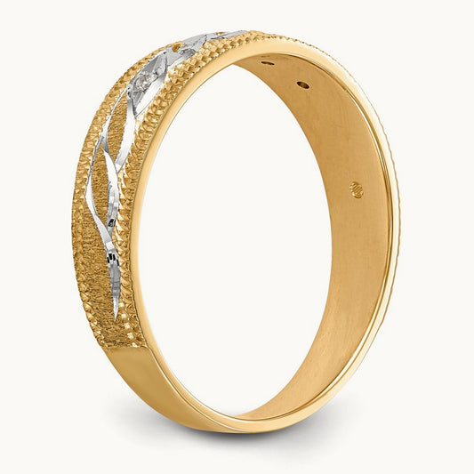 AA Quality Trio Mens Complete Wedding Band, 14K