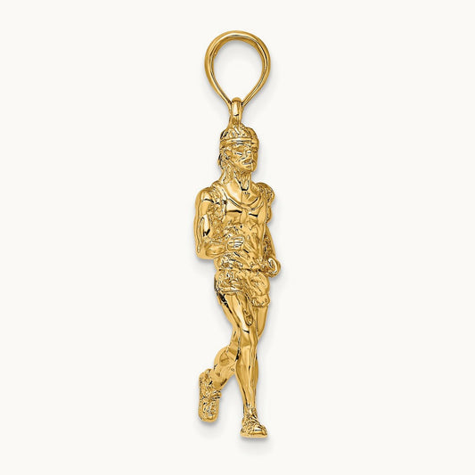 3-D Polished Runner Charm, 14K