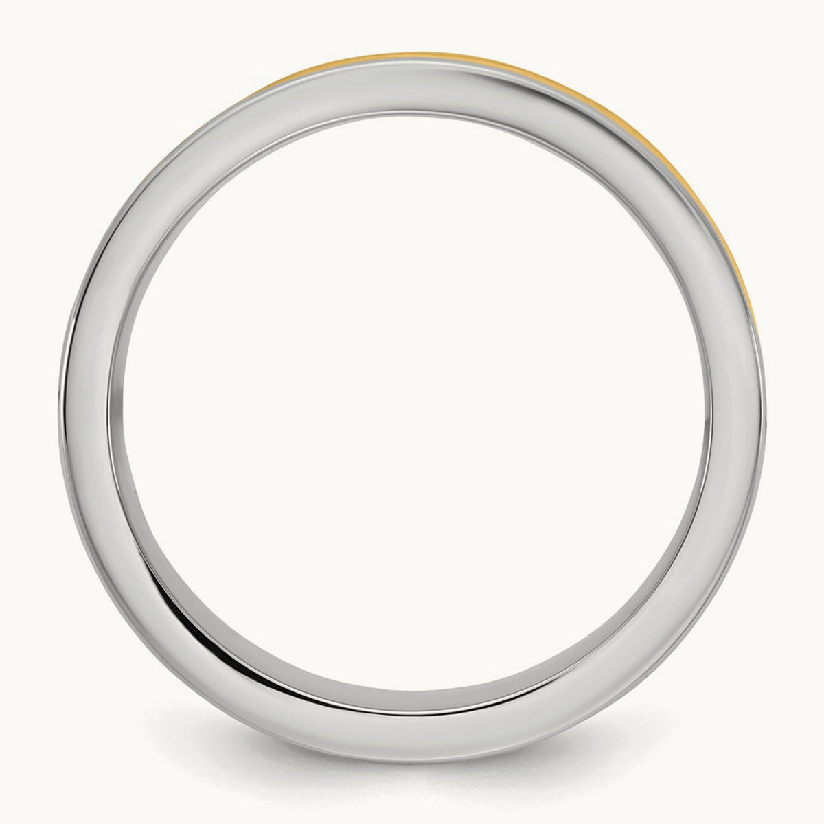 W/Y Step Up Beveled Wedding Band, 6mm, 14K Two-tone