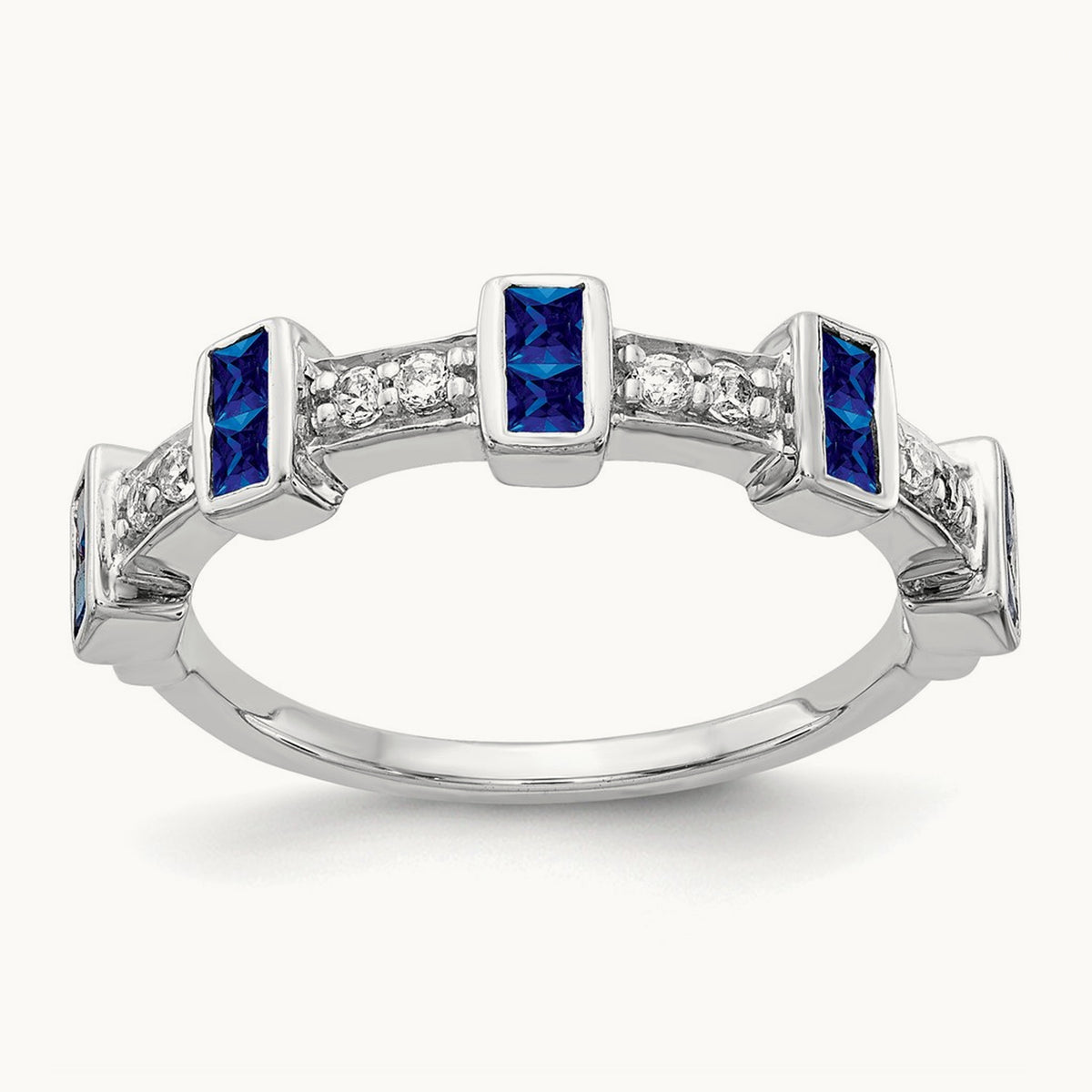 Fancy Diamond and Sapphire Ring, 14K White Gold