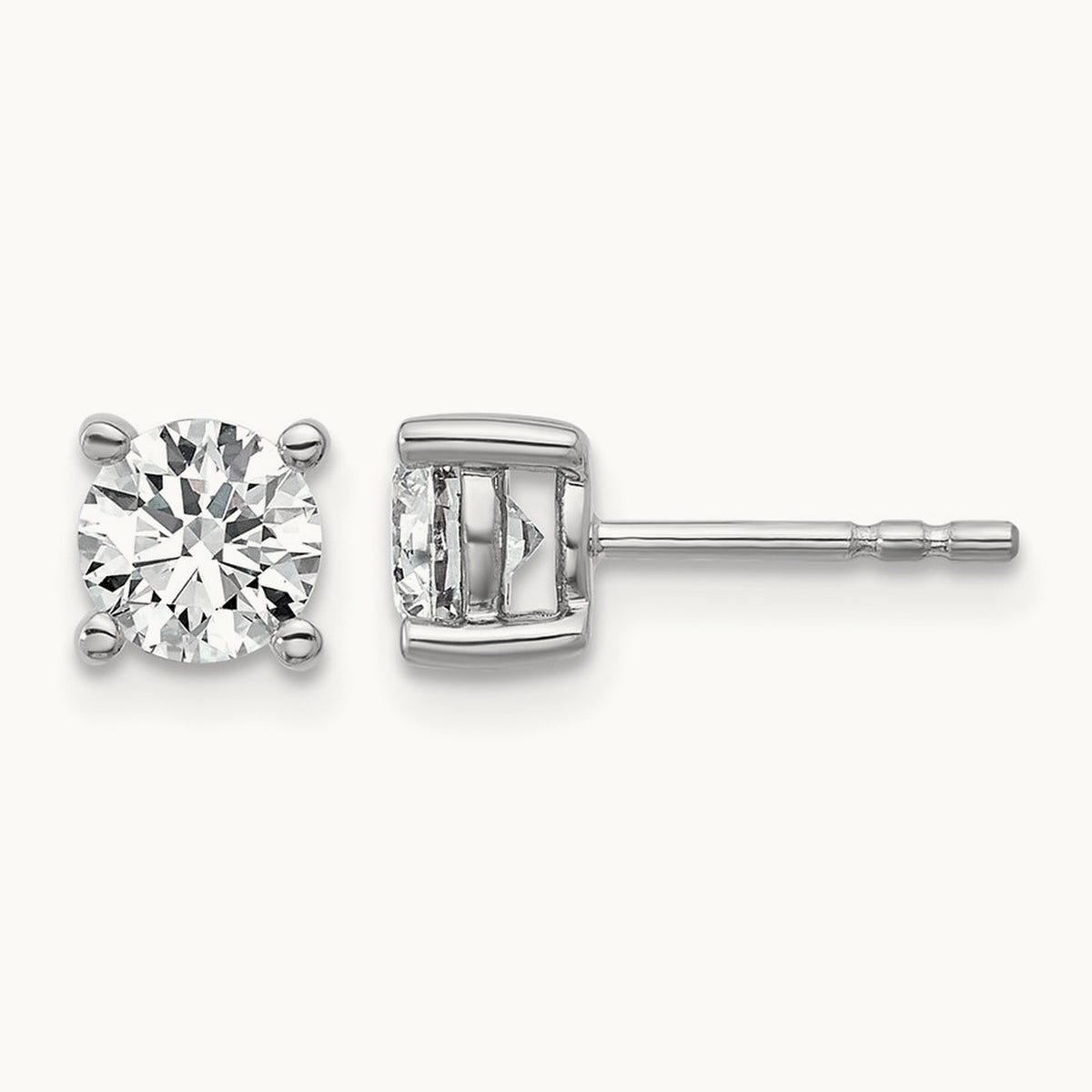 Round Heavyweight Stud Earrings, 0.10-7.00 ct tw Lab-Grown Diamond — 1 ct, 18K White Gold