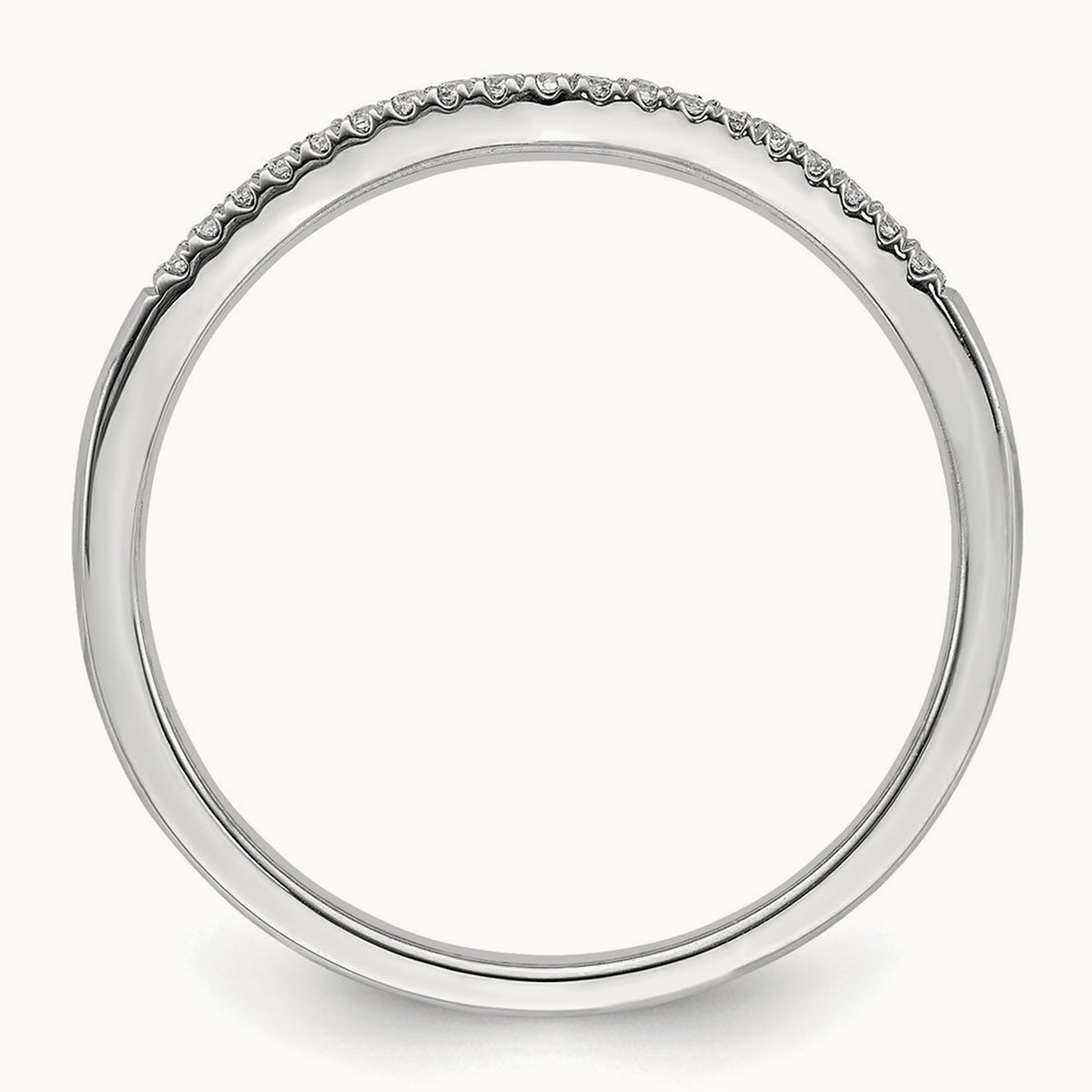 Diamond Contoured Wedding Band, 14K Rose Gold