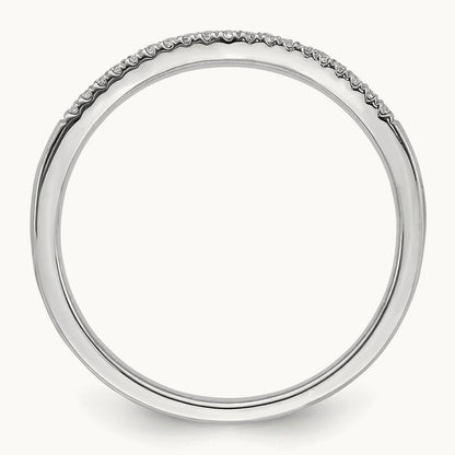 Diamond Contoured Wedding Band, 14K Rose Gold