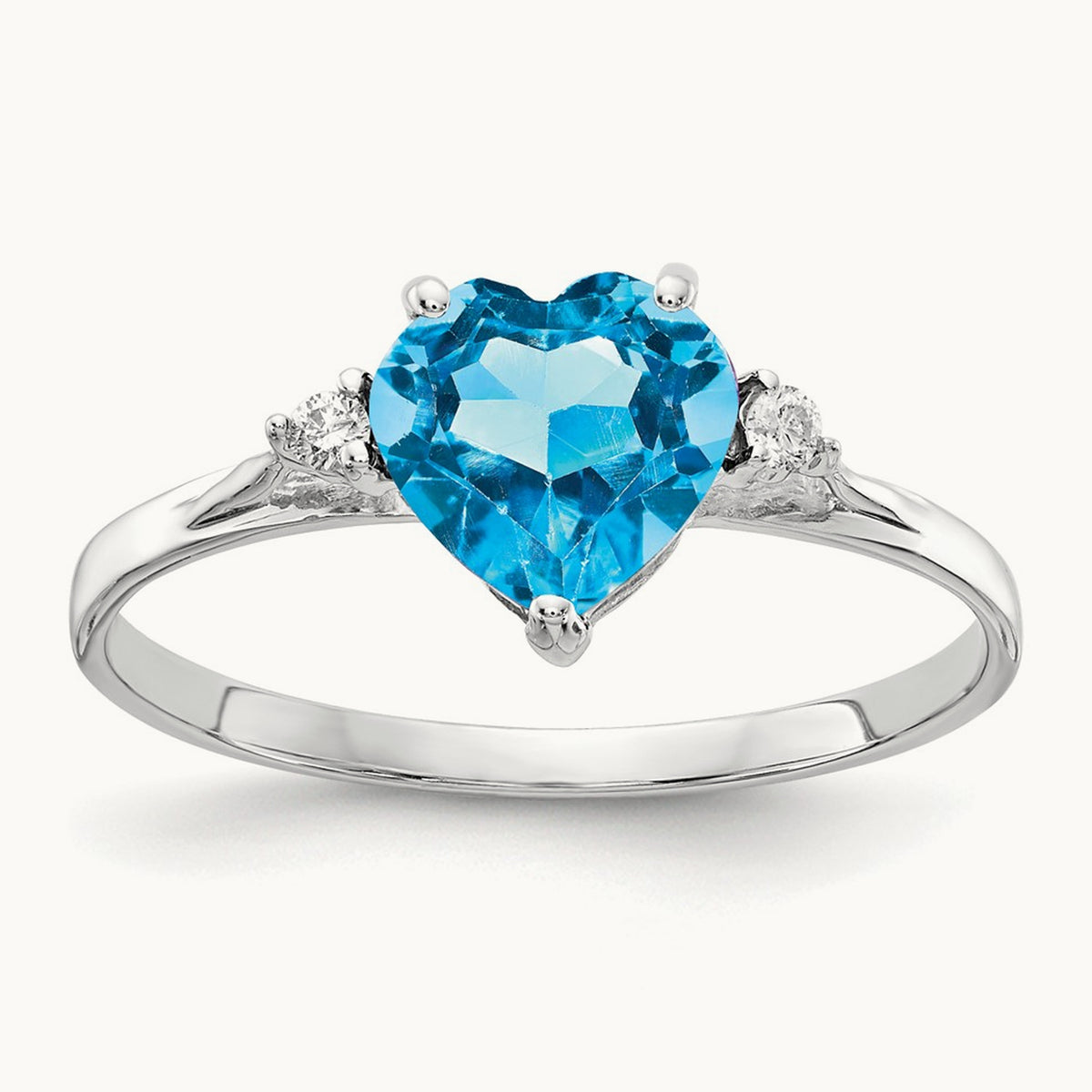 Heart Blue Topaz A Diamond ring — photo set