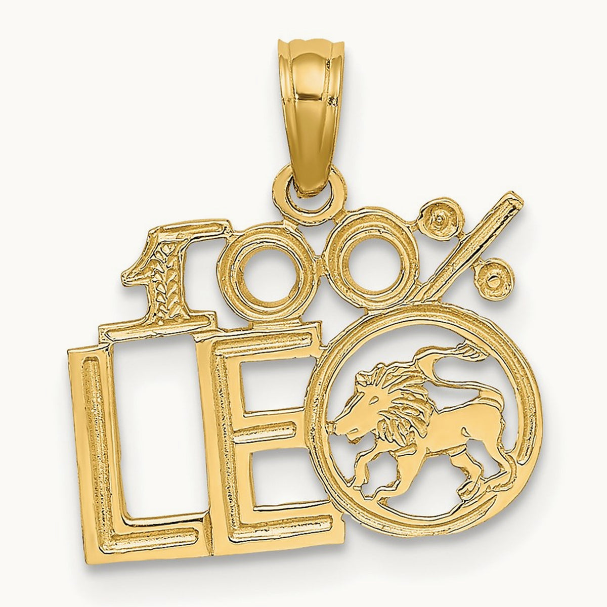 100% LEO Zodiac Charm — 14K Yellow Gold