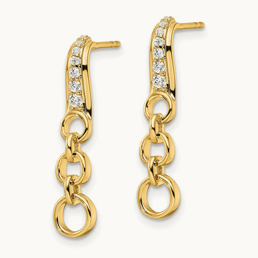 Post Dangle Earrings, 0.10 ct tw Lab-Grown Diamond