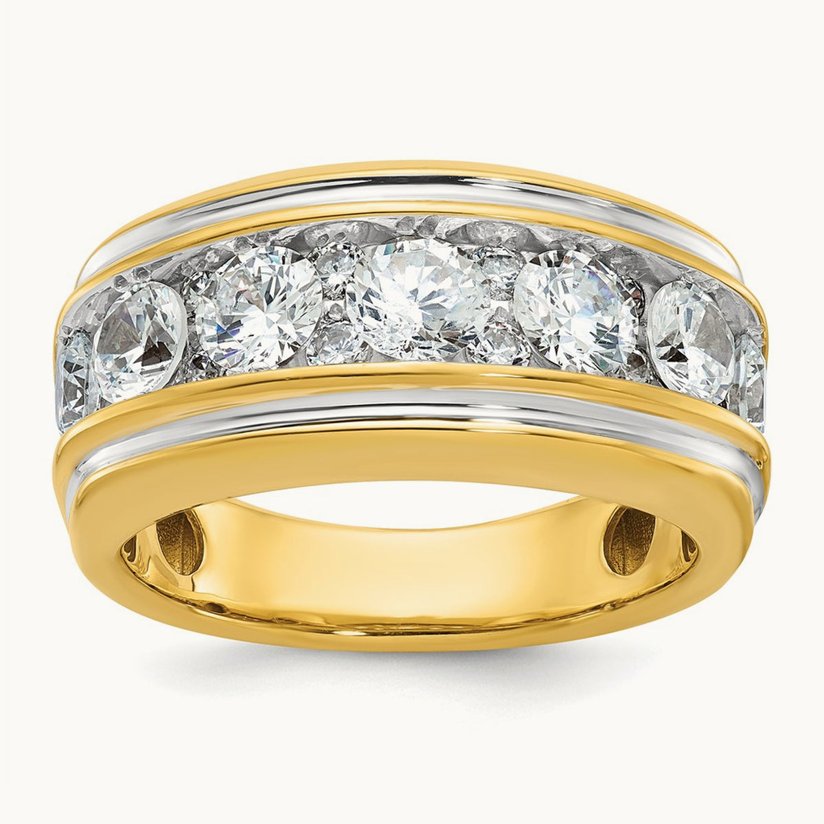 With White RH Men's Ring, 3.00 ct tw Lab-Grown Diamond