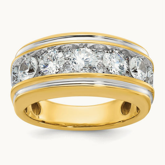 With White RH Men's Ring, 3.00 ct tw Lab-Grown Diamond