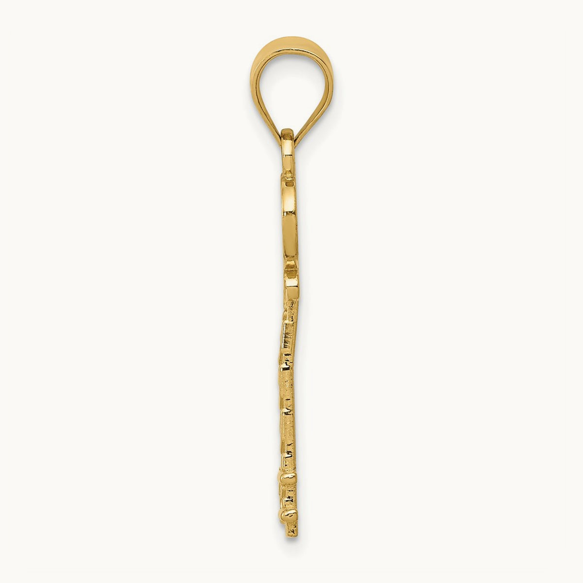 Diamond-cut Key Pendant, 14K