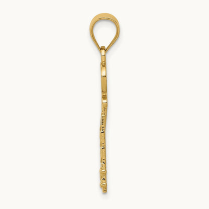Diamond-cut Key Pendant, 14K