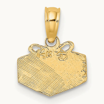 Wrapped Gift Box Charm, 14K
