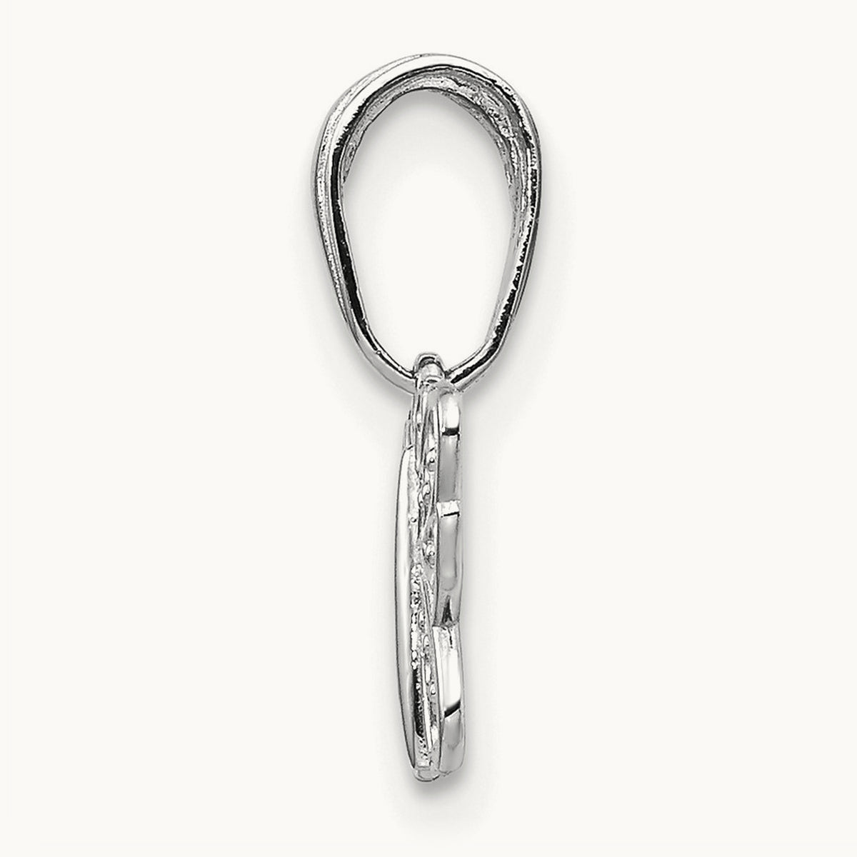 Polished Filigree Butterfly Charm — 14K White Gold