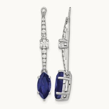 Created Sapphire Earring Jackets, 0.50 ct tw Lab-Grown Diamond
