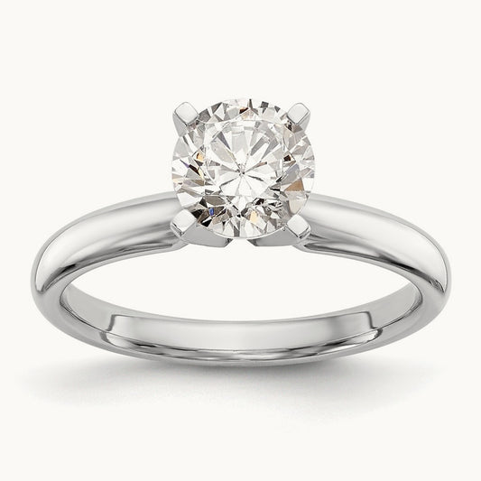 1.5ct. Medium-Weight 4-Prong Solitaire Mounting, 14K White Gold