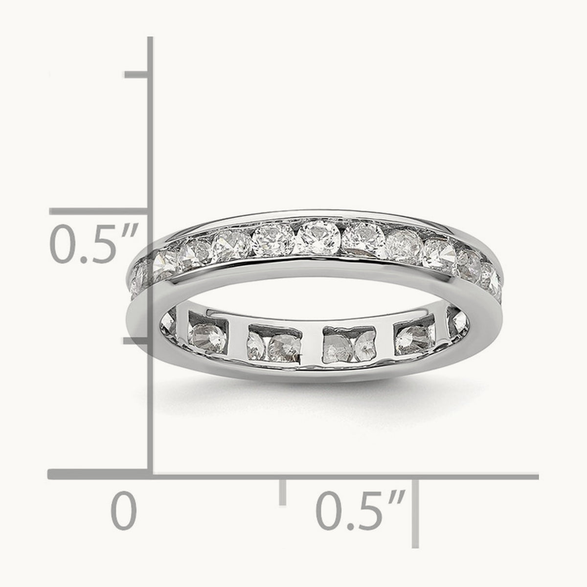 Polished Channel Set Diamond Eternity Band, 1.00 ct tw — 14K White Gold