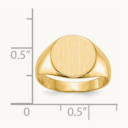 10.5x11. Closed Back Signet Ring, 0mm, 14K
