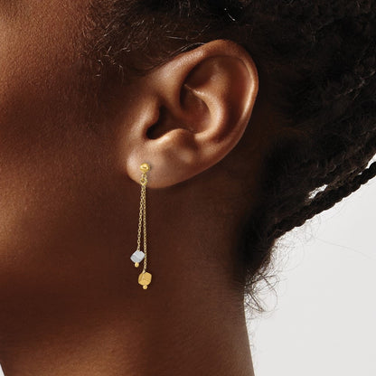 Polished Beaded Post Dangle Earrings — Leslie's — photo set