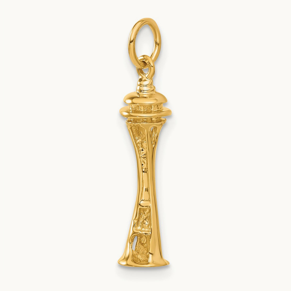 3D Space Needle Charm, 14K