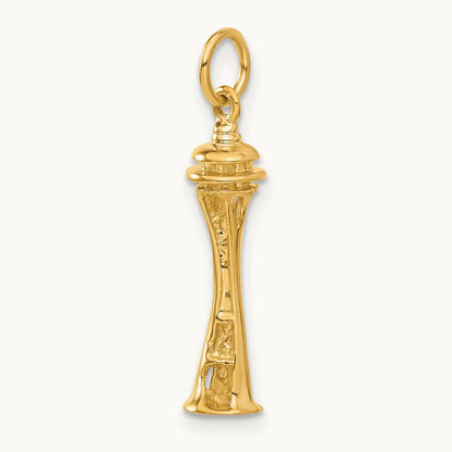 3D Space Needle Charm, 14K