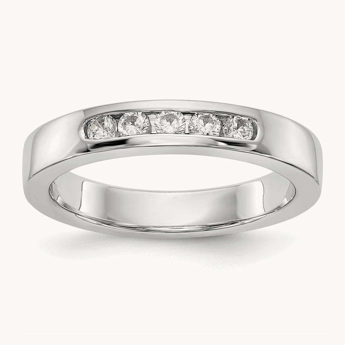 Setting: 5- Stone Closed Channel Band Mounting, 2.0mm — 14K White Gold