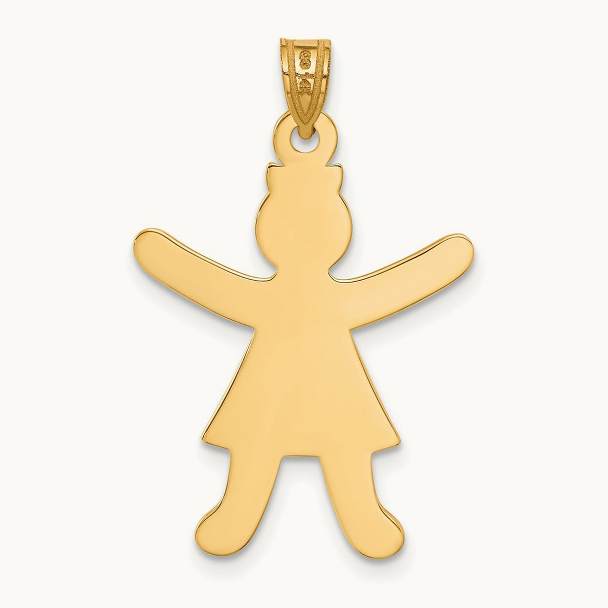 Laser Cut Girl Charm, 14K