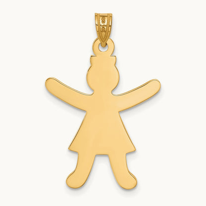 Laser Cut Girl Charm, 14K