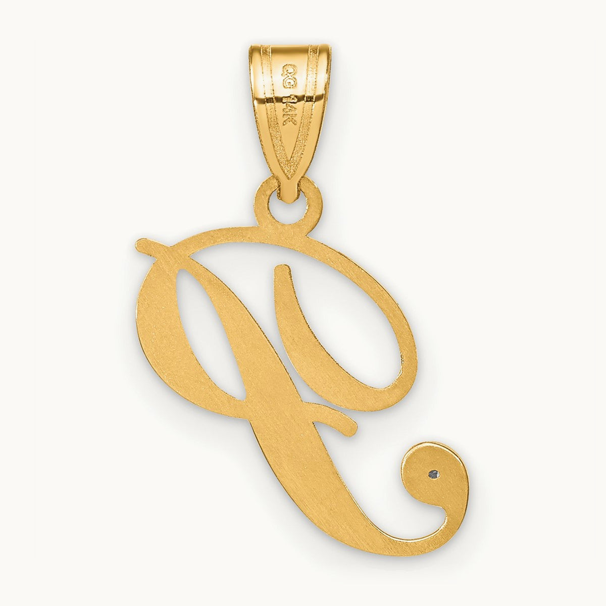 Script Initial Pendant with Diamond — P