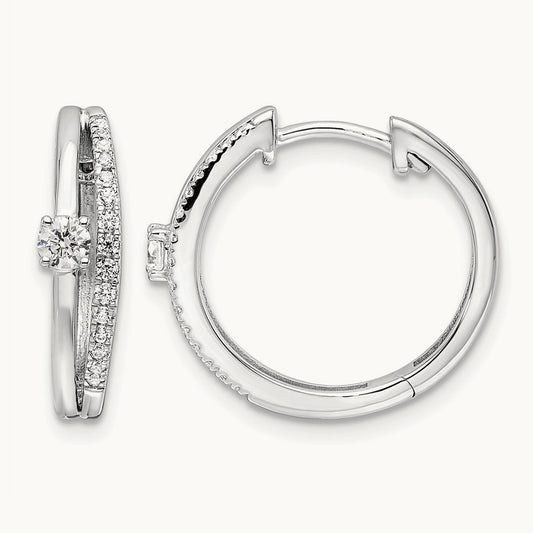 Fashion Hinged Hoop Earrings, 0.50 ct tw Lab-Grown Diamond