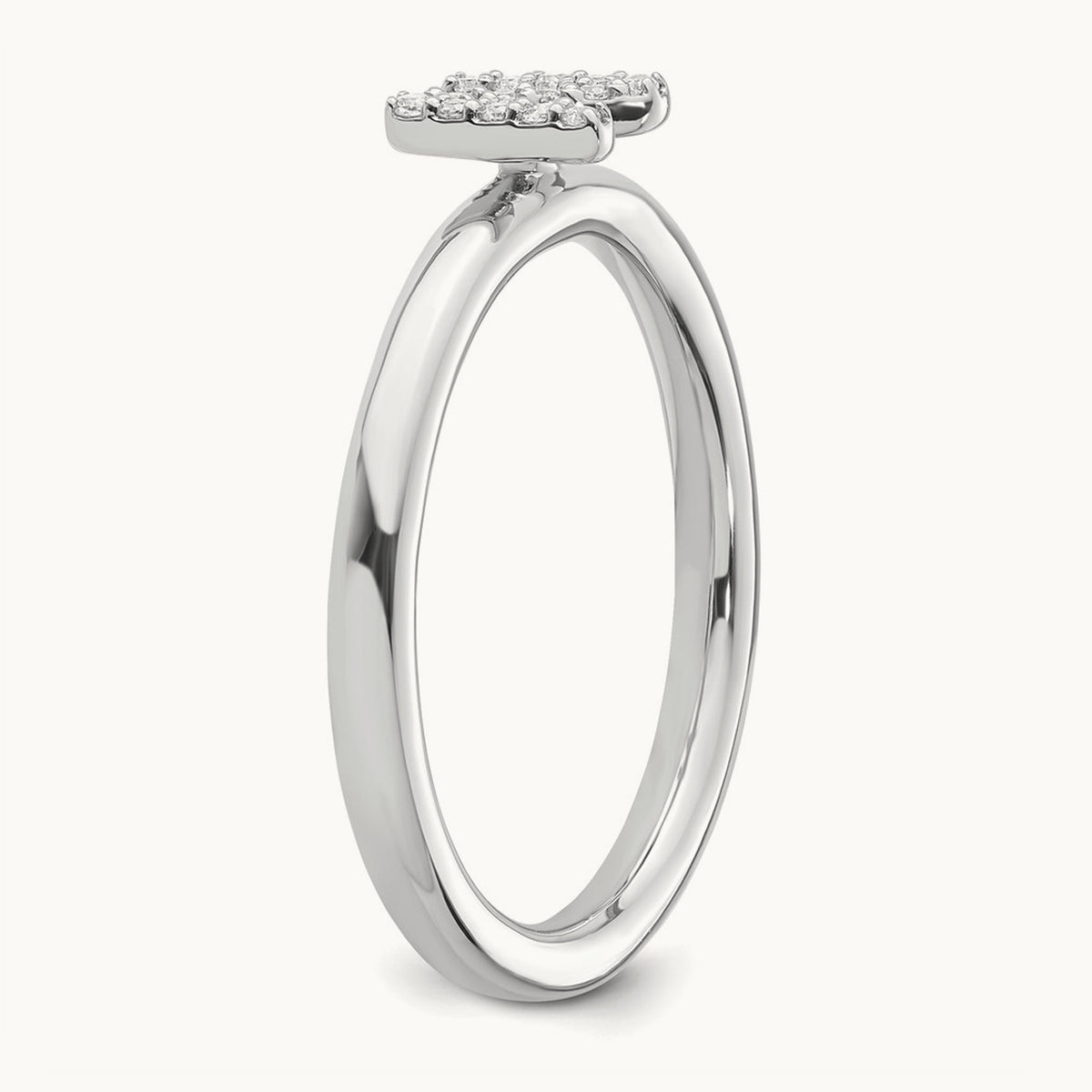 Stackable Diamond Ring — 14K White Gold, N